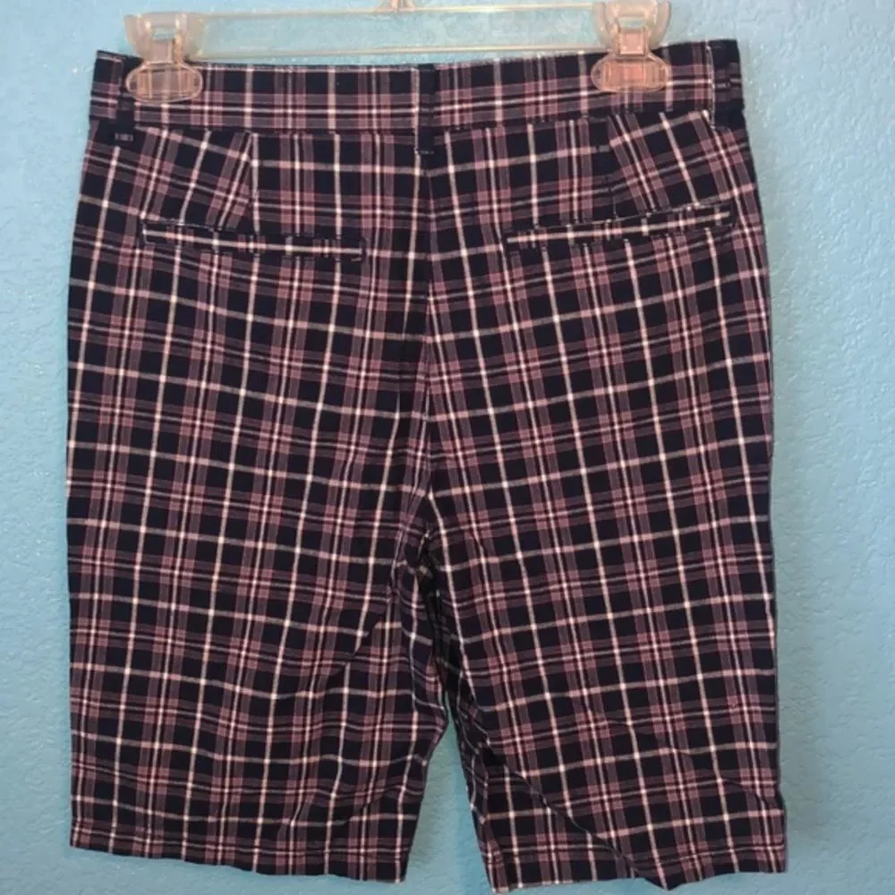 Children’s Place boy size 14 plaid blue Bermuda shirts